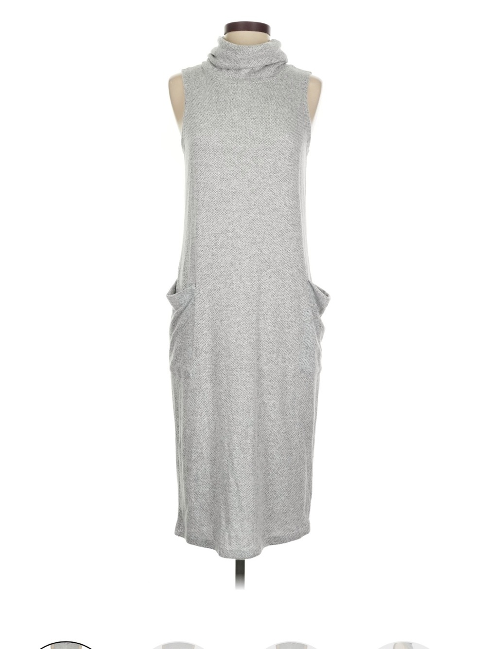 Gilli Light Grey Sleeveless Turtleneck Midi Dress
